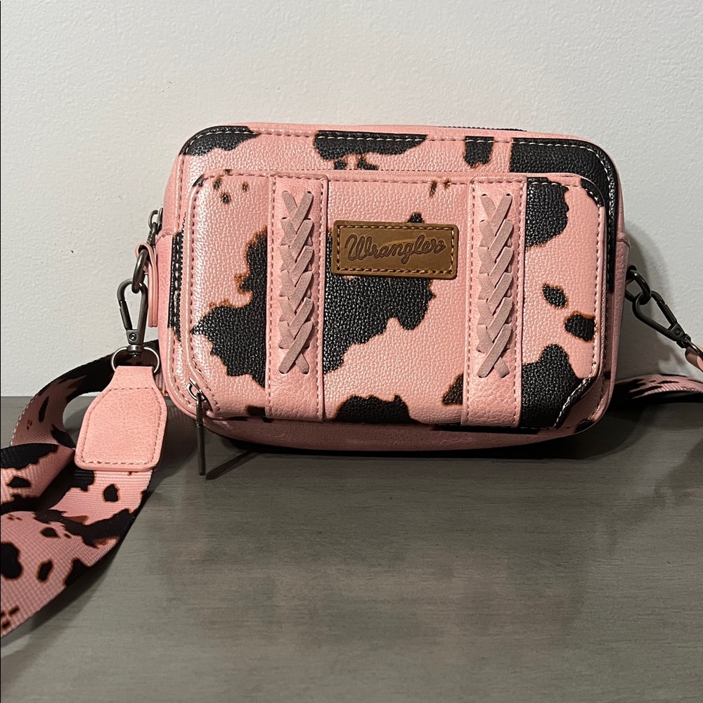 Wrangler Pink and Black Patterned Crossbody Bag